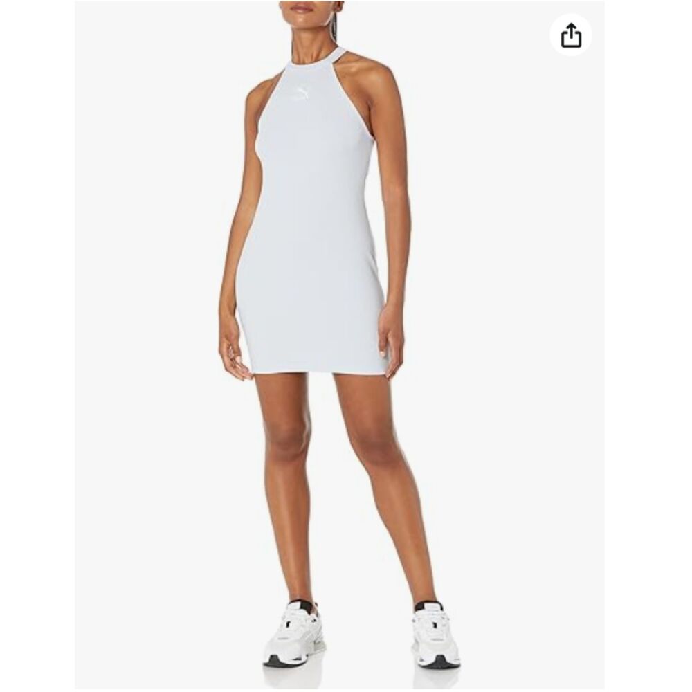 PUMA Classics Ribbed Sleeveless Dress, Arctic Ice, Women's S